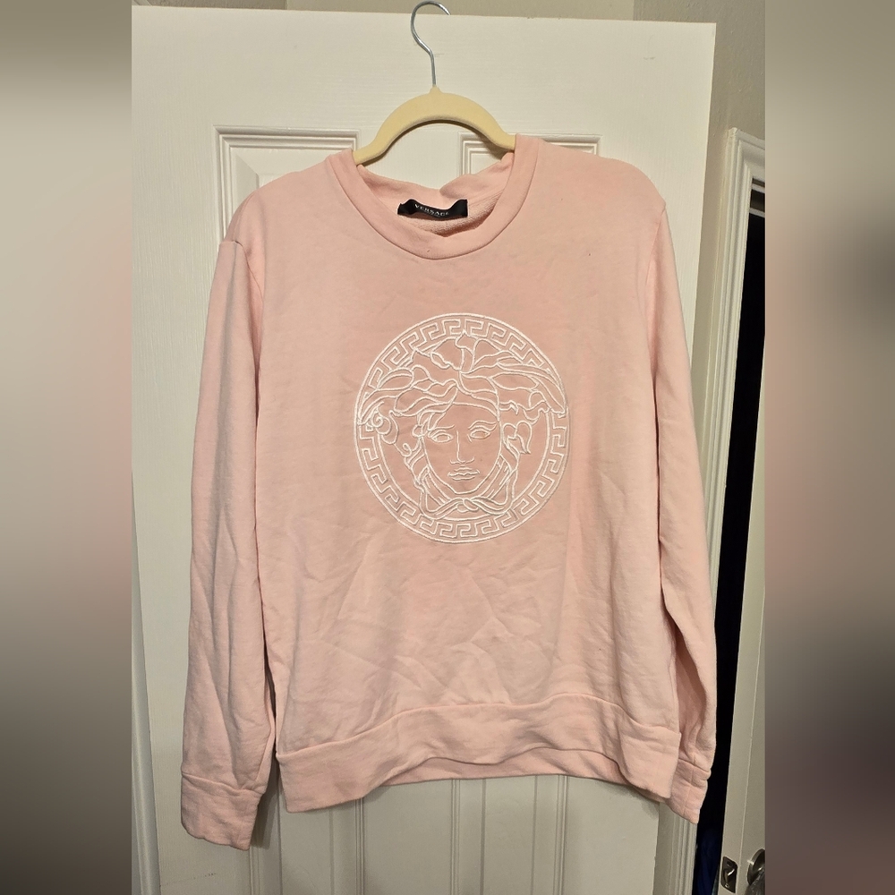 Versace Light Pink Crewneck with Medusa Emblem
